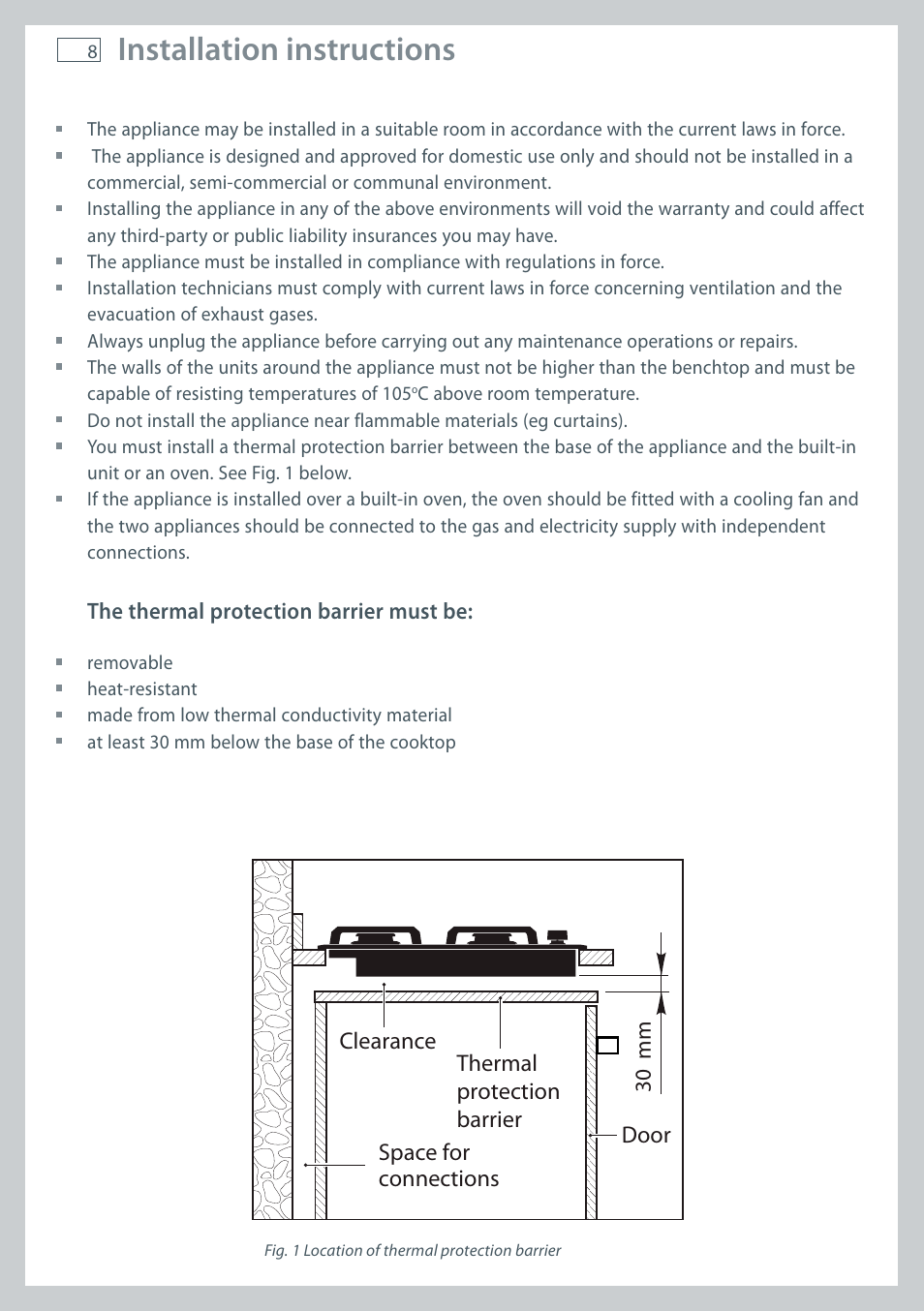 Installation instructions | Fisher & Paykel CG755 User Manual | Page 10 / 36