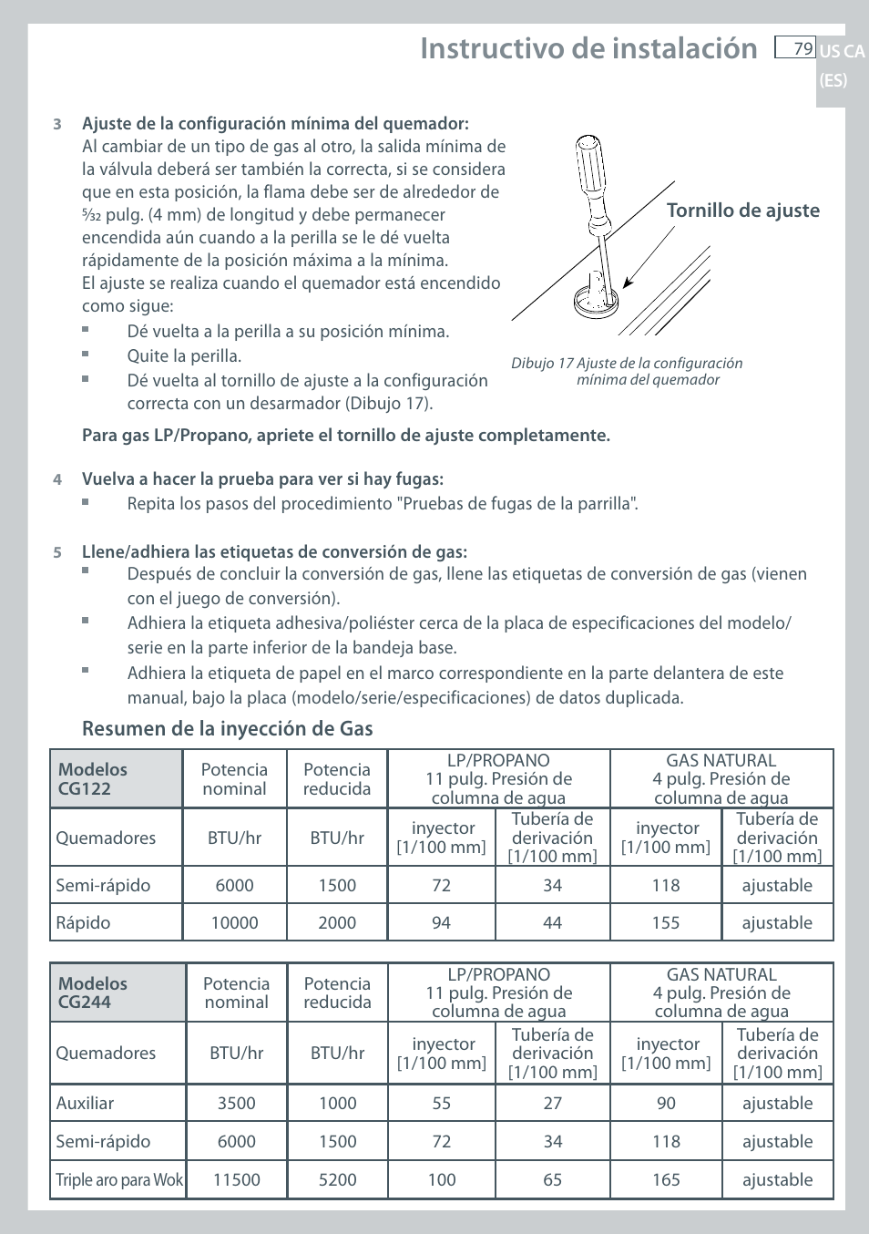 Instructivo de instalación | Fisher & Paykel CG122 User Manual | Page 81 / 96