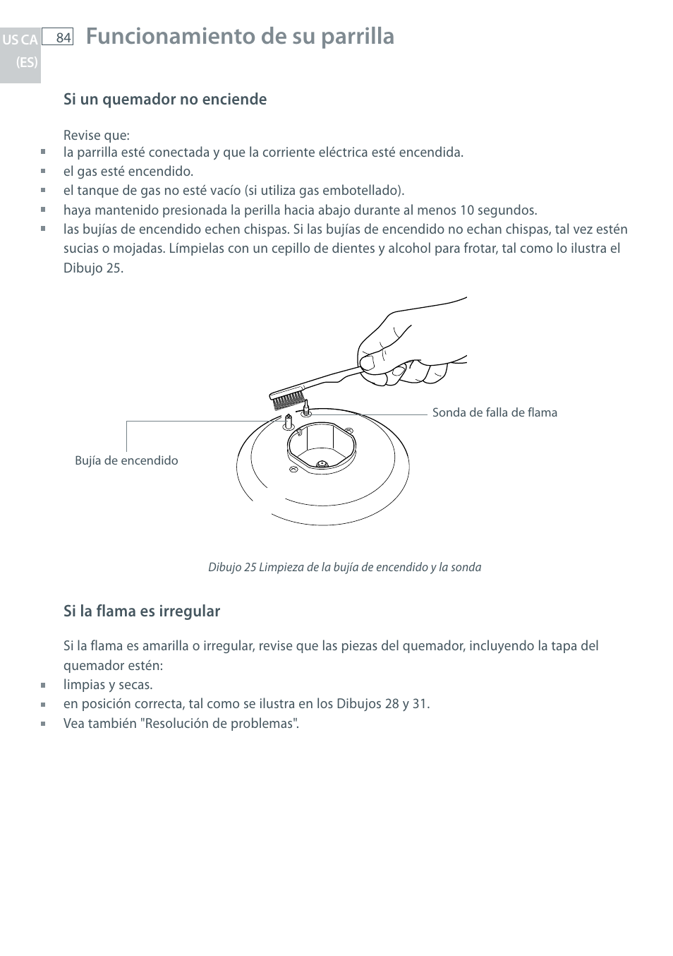 Funcionamiento de su parrilla | Fisher & Paykel CG122 User Manual | Page 86 / 96