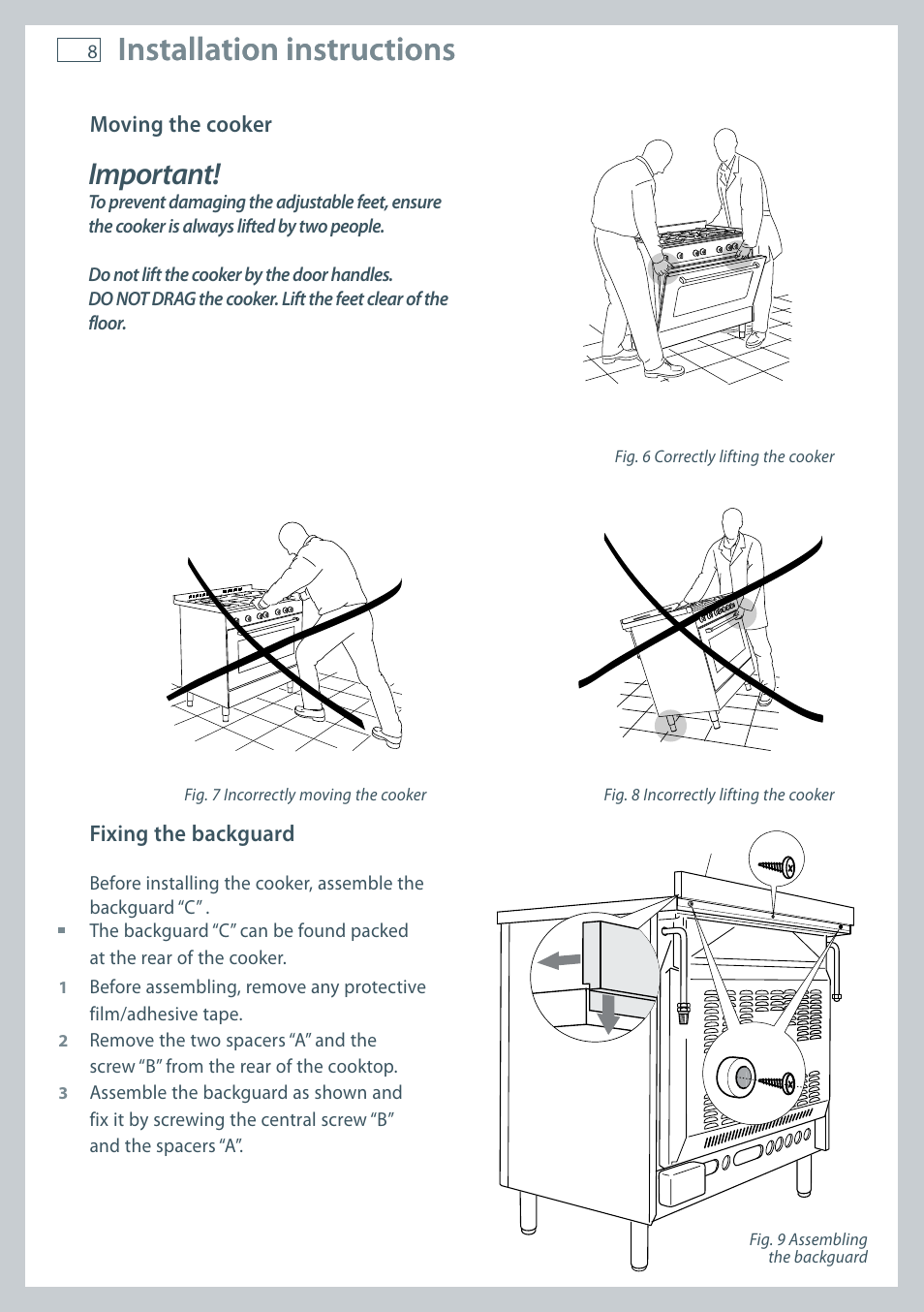 Installation instructions, Important | Fisher & Paykel OR90 User Manual | Page 10 / 44