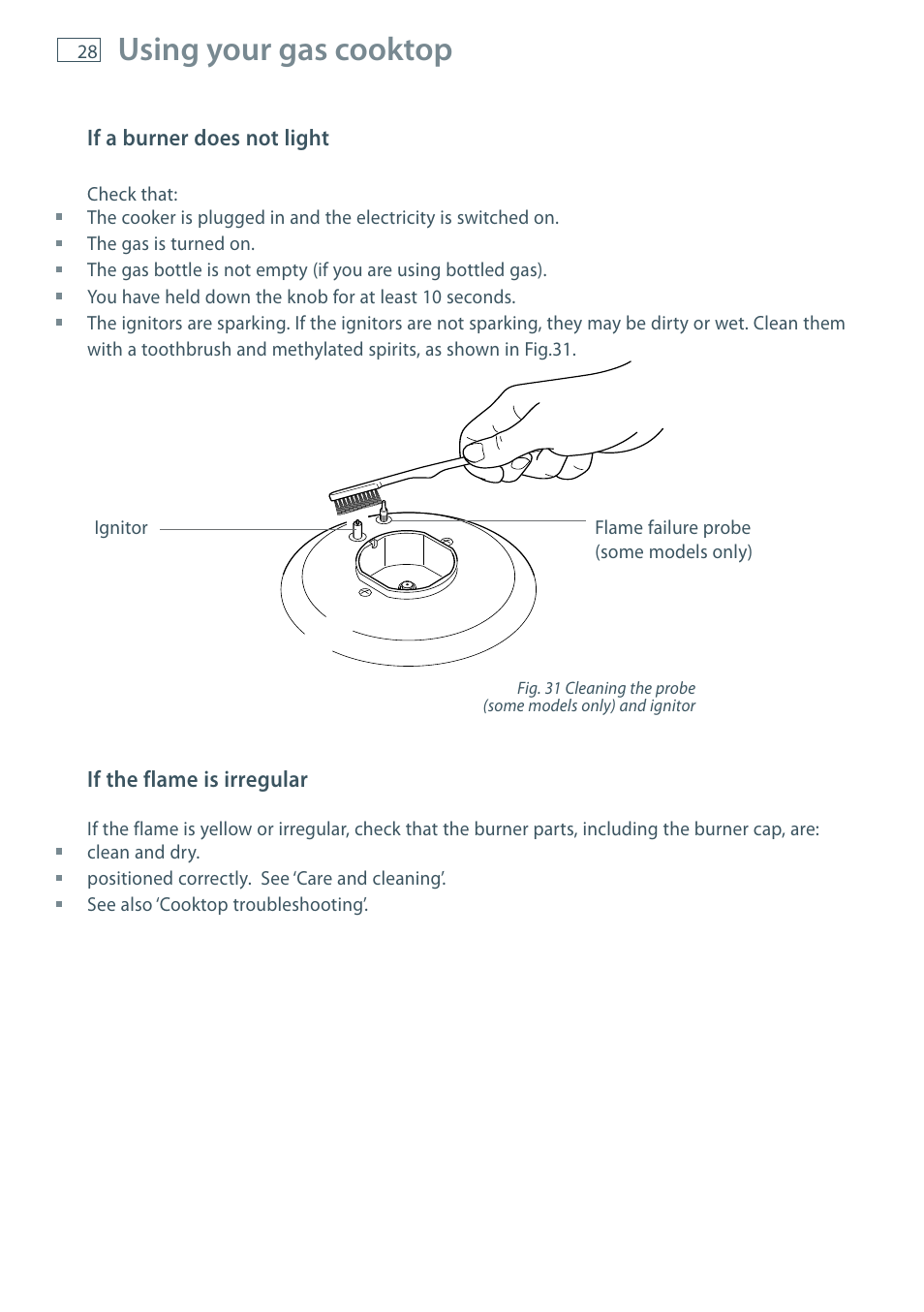 Using your gas cooktop | Fisher & Paykel OR90 User Manual | Page 30 / 44