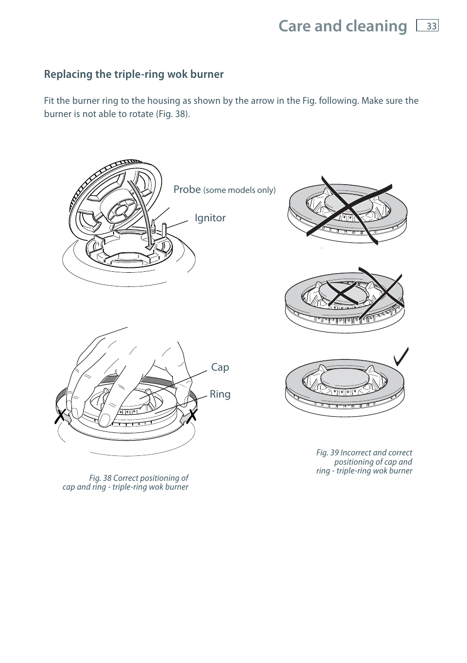 Care and cleaning | Fisher & Paykel OR90 User Manual | Page 35 / 44