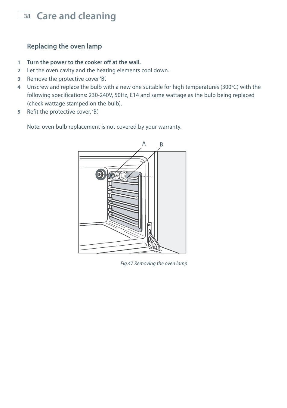 Care and cleaning | Fisher & Paykel OR90 User Manual | Page 40 / 44