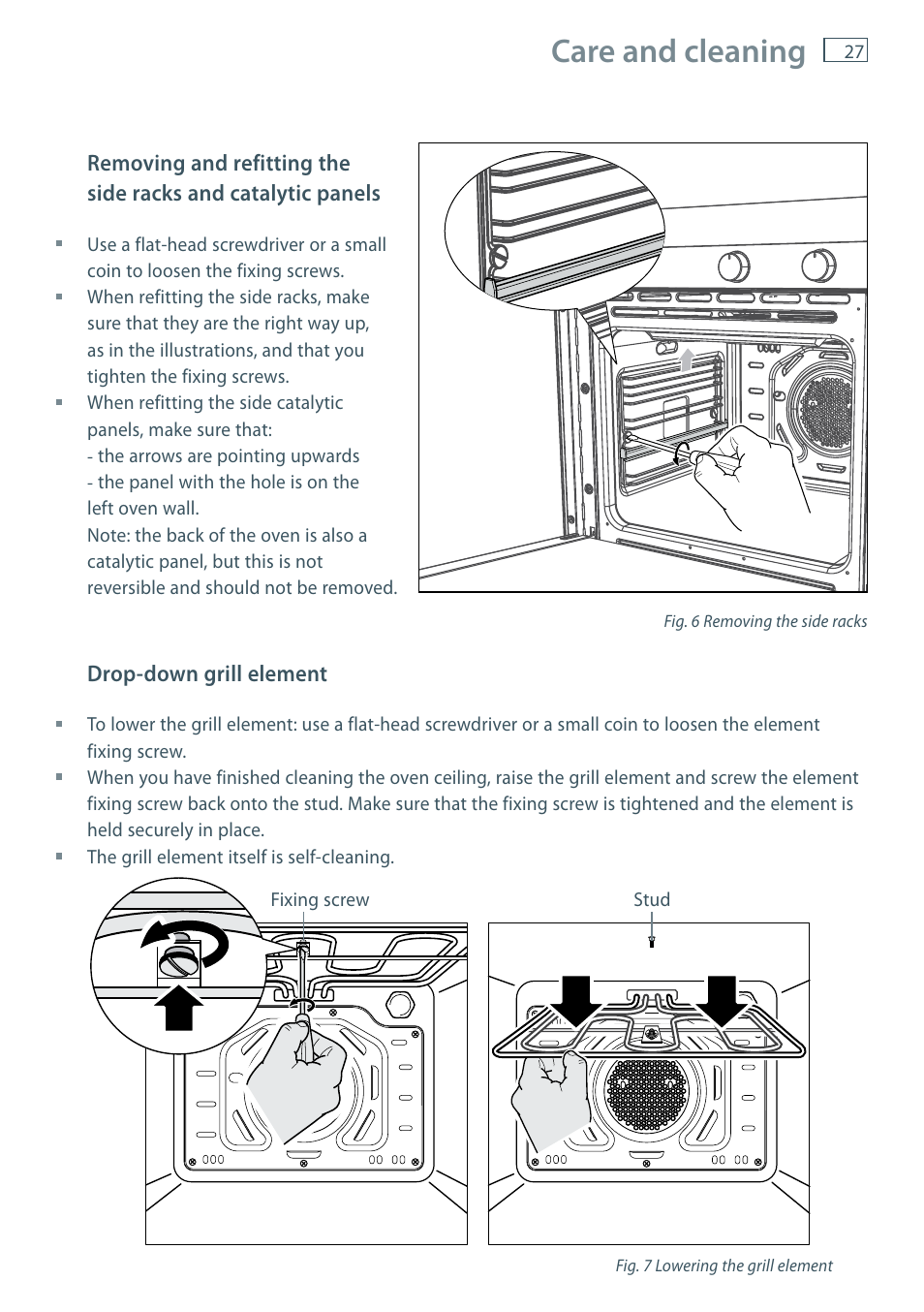 Care and cleaning | Fisher & Paykel OB60S9DE User Manual | Page 29 / 44