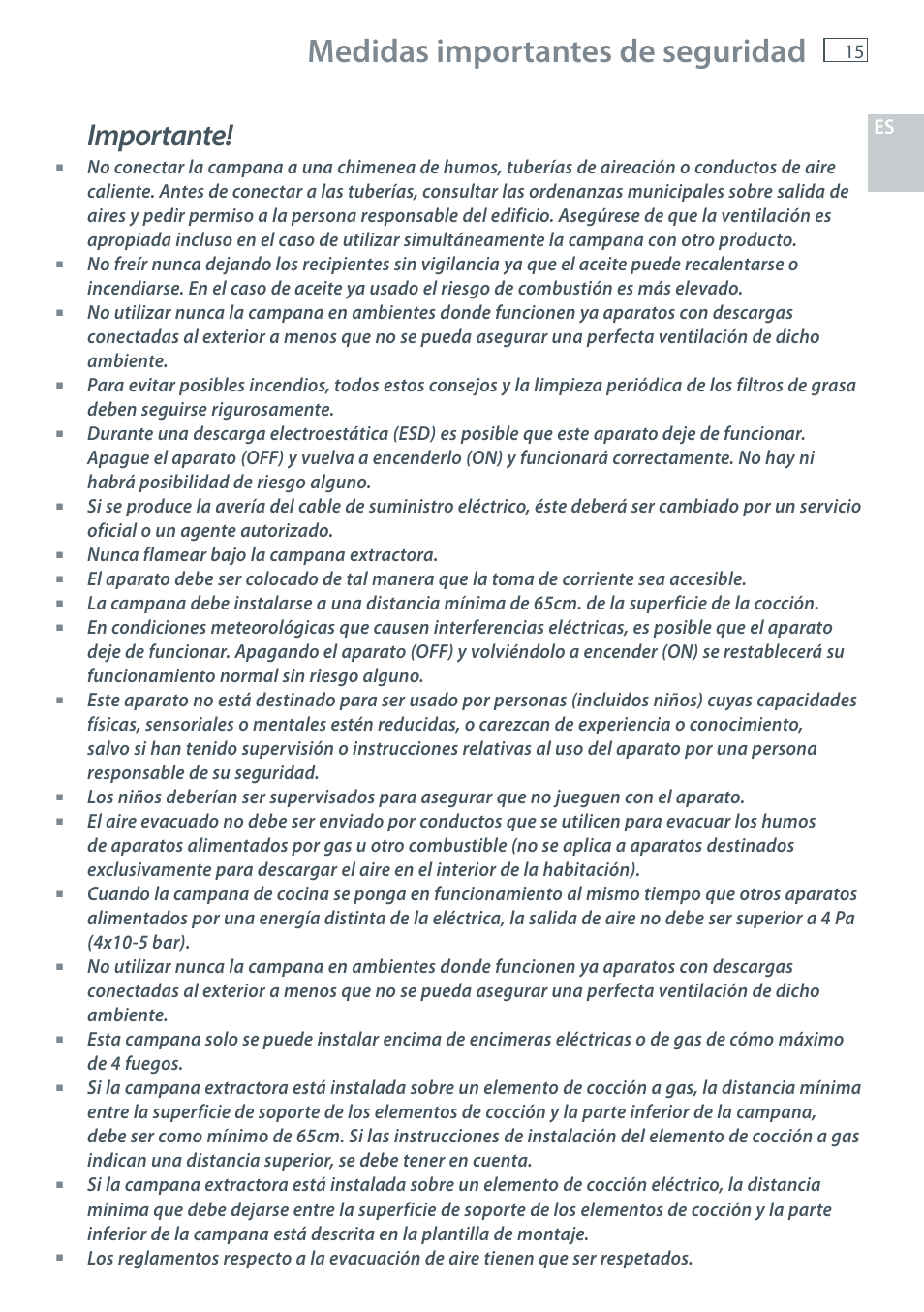 Medidas importantes de seguridad, Importante | Fisher & Paykel HC60CGX1 User Manual | Page 17 / 80