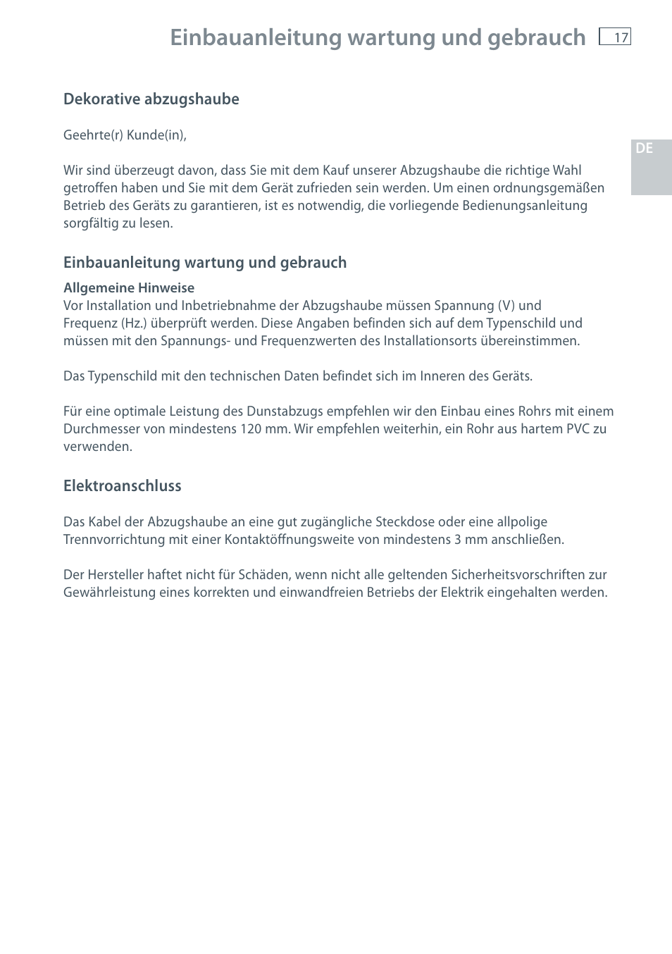 Einbauanleitung wartung und gebrauch | Fisher & Paykel HC60CGX1 User Manual | Page 19 / 80