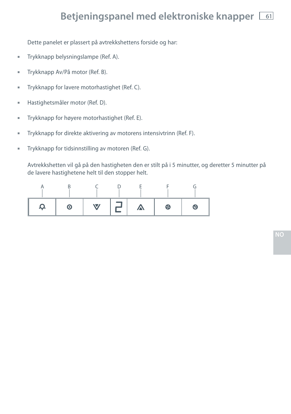 Betjeningspanel med elektroniske knapper | Fisher & Paykel HC60CGX1 User Manual | Page 63 / 80