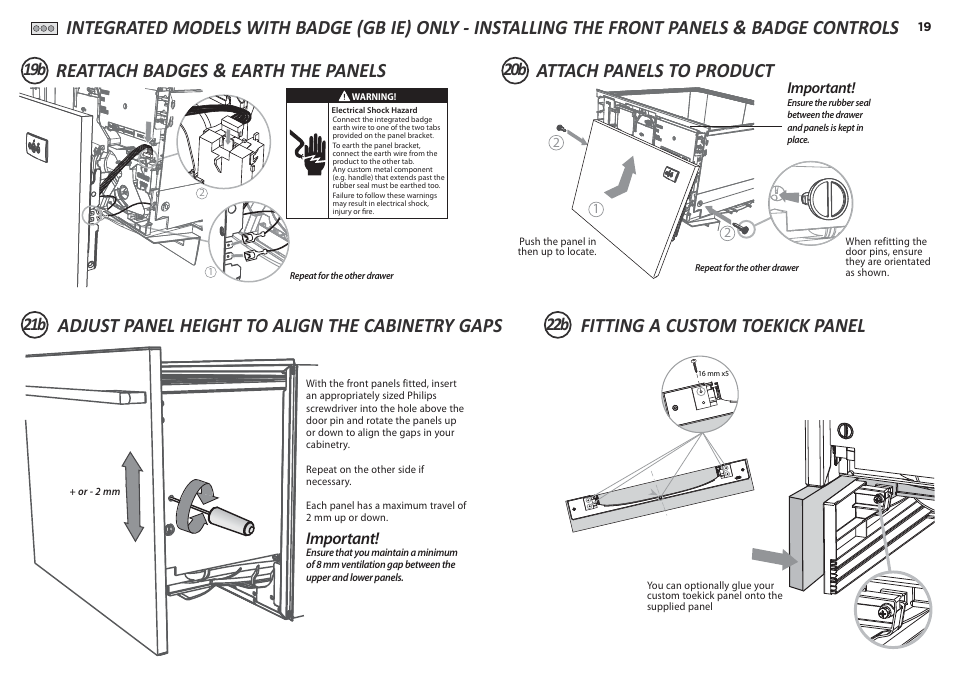 Important | Fisher & Paykel DD60D 7 User Manual | Page 19 / 21