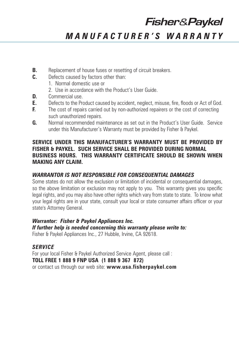 Fisher & Paykel GC901M User Manual | Page 22 / 24