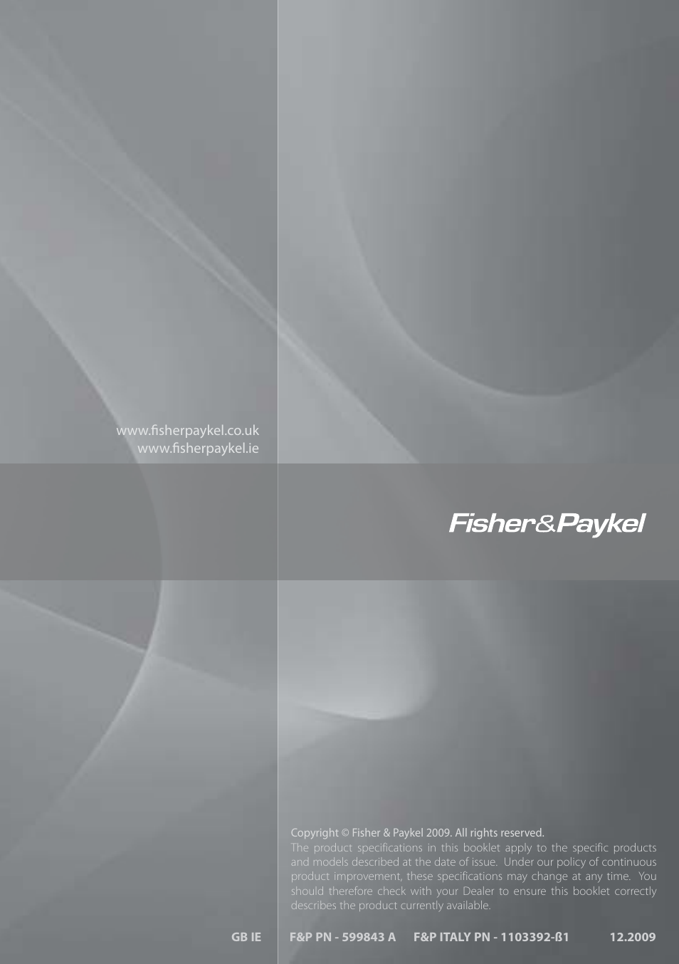 Fisher & Paykel CG905 User Manual | Page 36 / 36