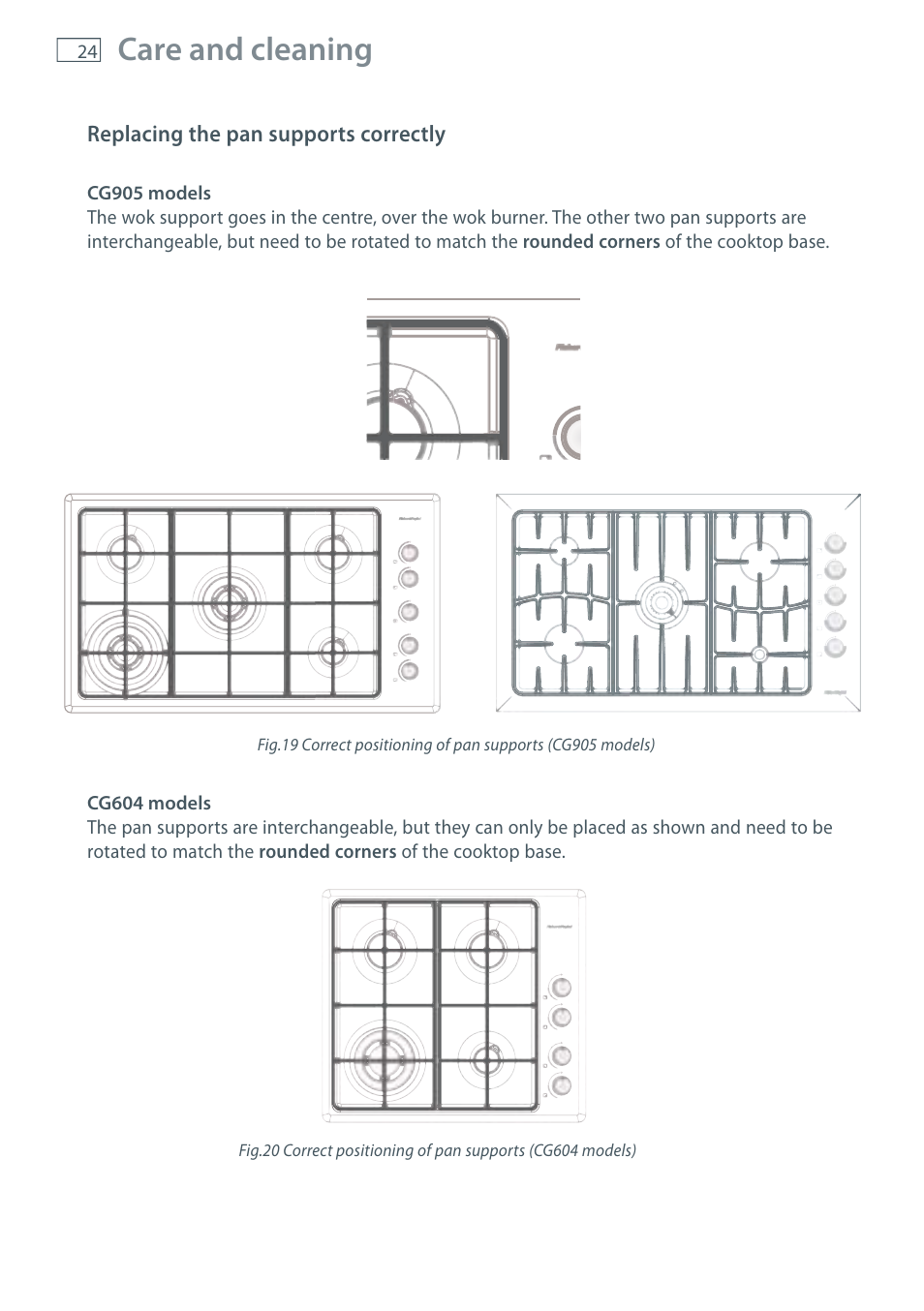 Care and cleaning | Fisher & Paykel CG905 User Manual | Page 26 / 36