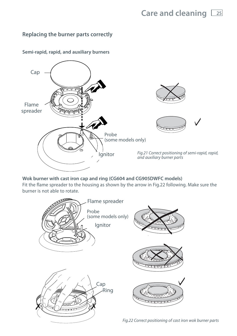 Care and cleaning | Fisher & Paykel CG905 User Manual | Page 27 / 36