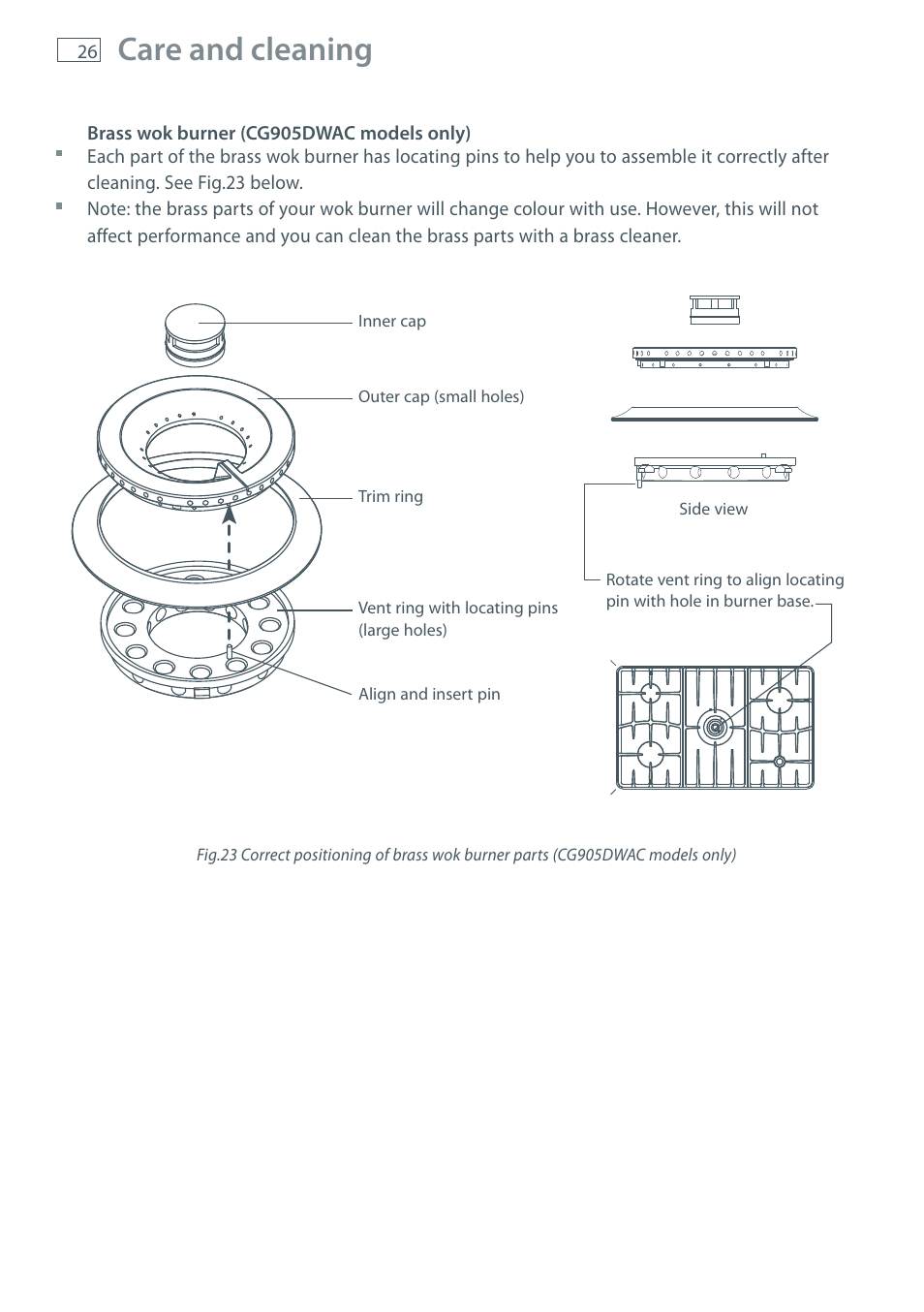 Care and cleaning | Fisher & Paykel CG905 User Manual | Page 28 / 36