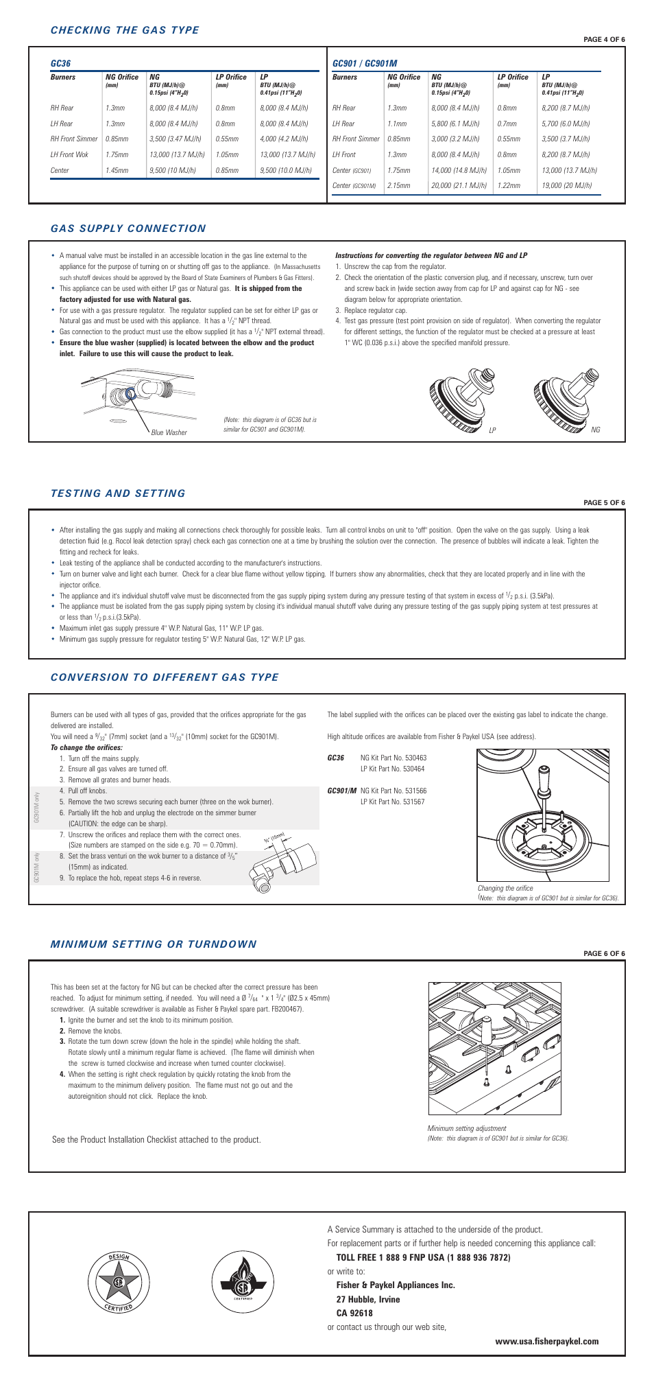 Fisher & Paykel GC36 User Manual | Page 4 / 6