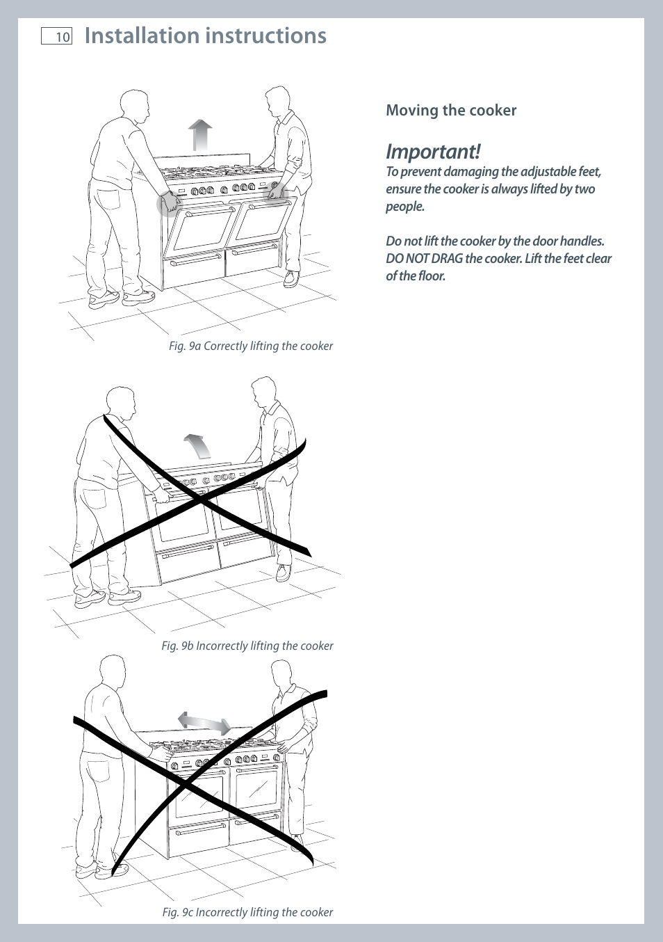 Installation instructions, Important | Fisher & Paykel OR120 User Manual | Page 12 / 52
