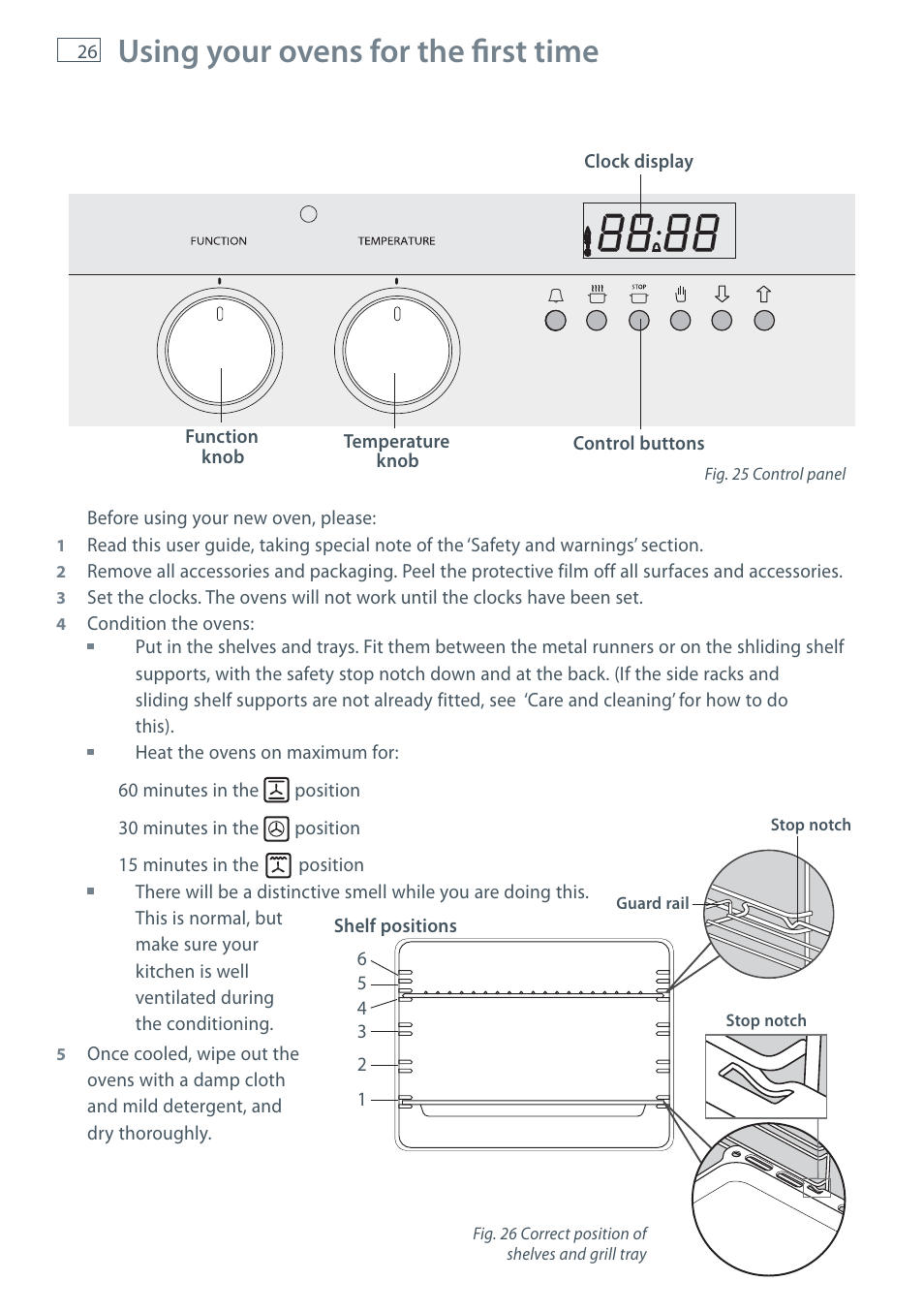 Using your ovens for the fi rst time | Fisher & Paykel OR120 User Manual | Page 28 / 52