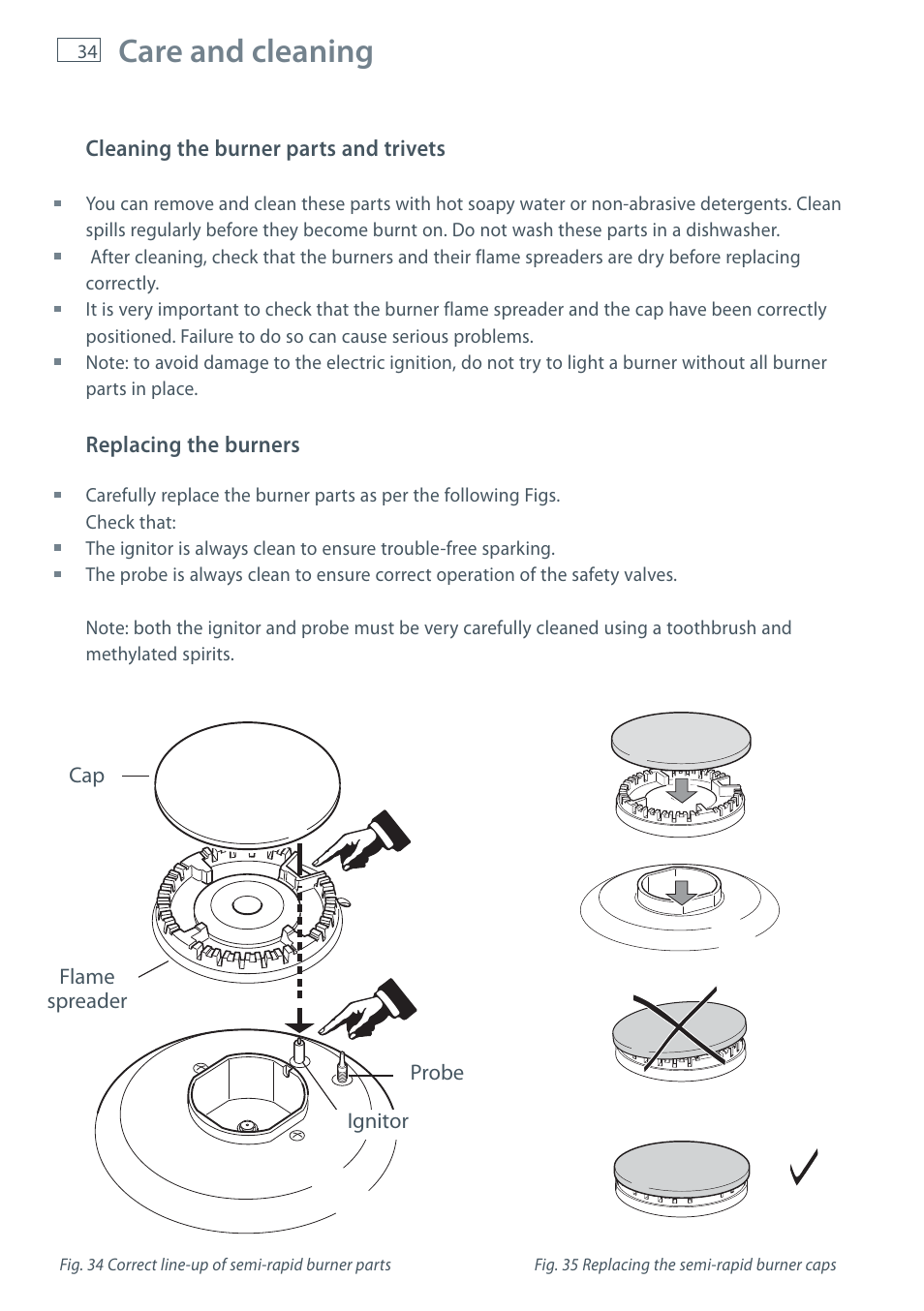 Care and cleaning | Fisher & Paykel OR120 User Manual | Page 36 / 52