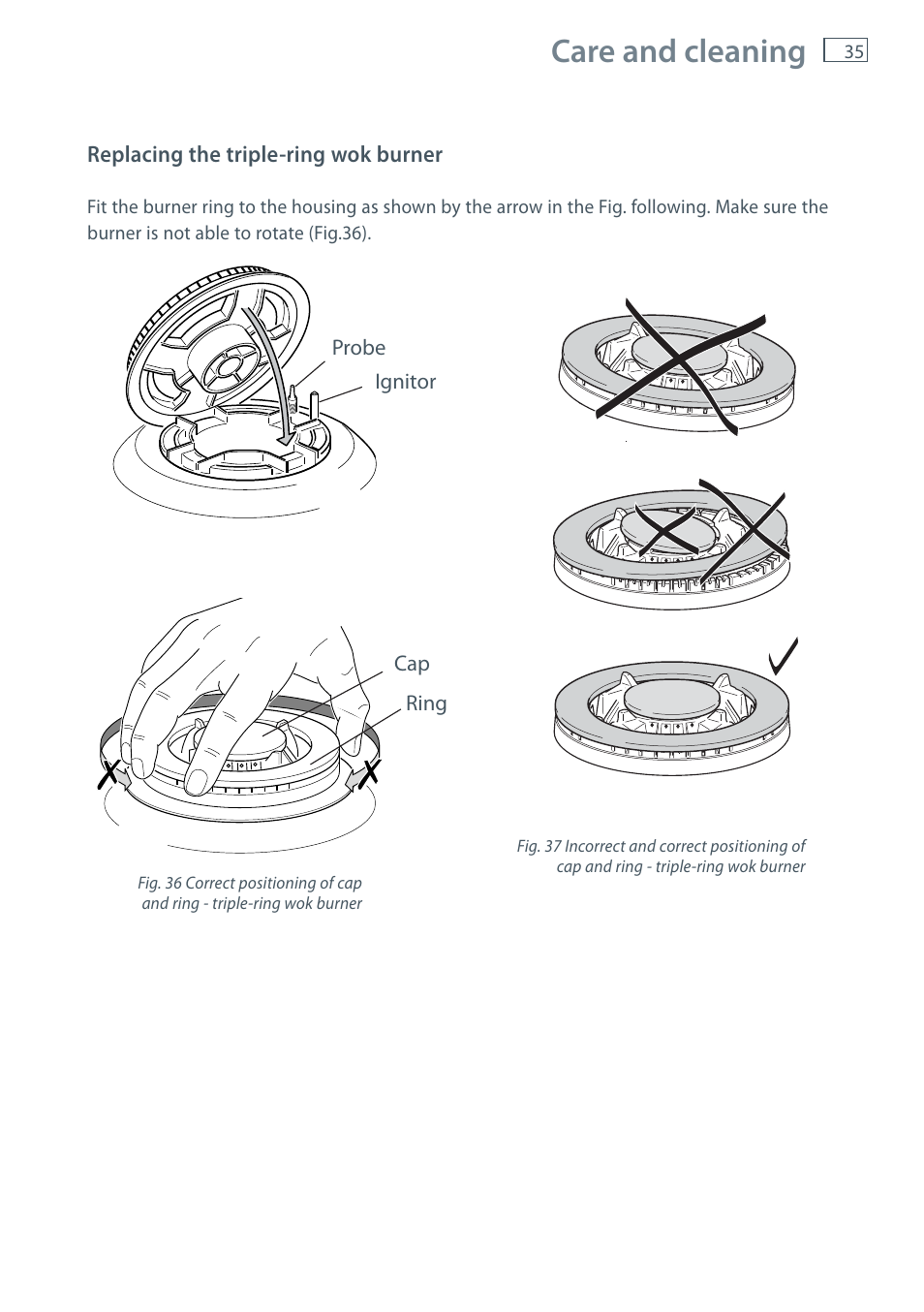 Care and cleaning | Fisher & Paykel OR120 User Manual | Page 37 / 52