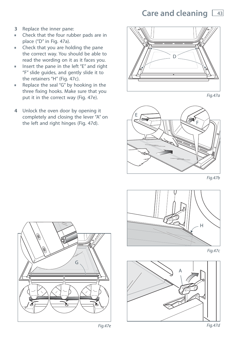 Care and cleaning | Fisher & Paykel OR120 User Manual | Page 45 / 52