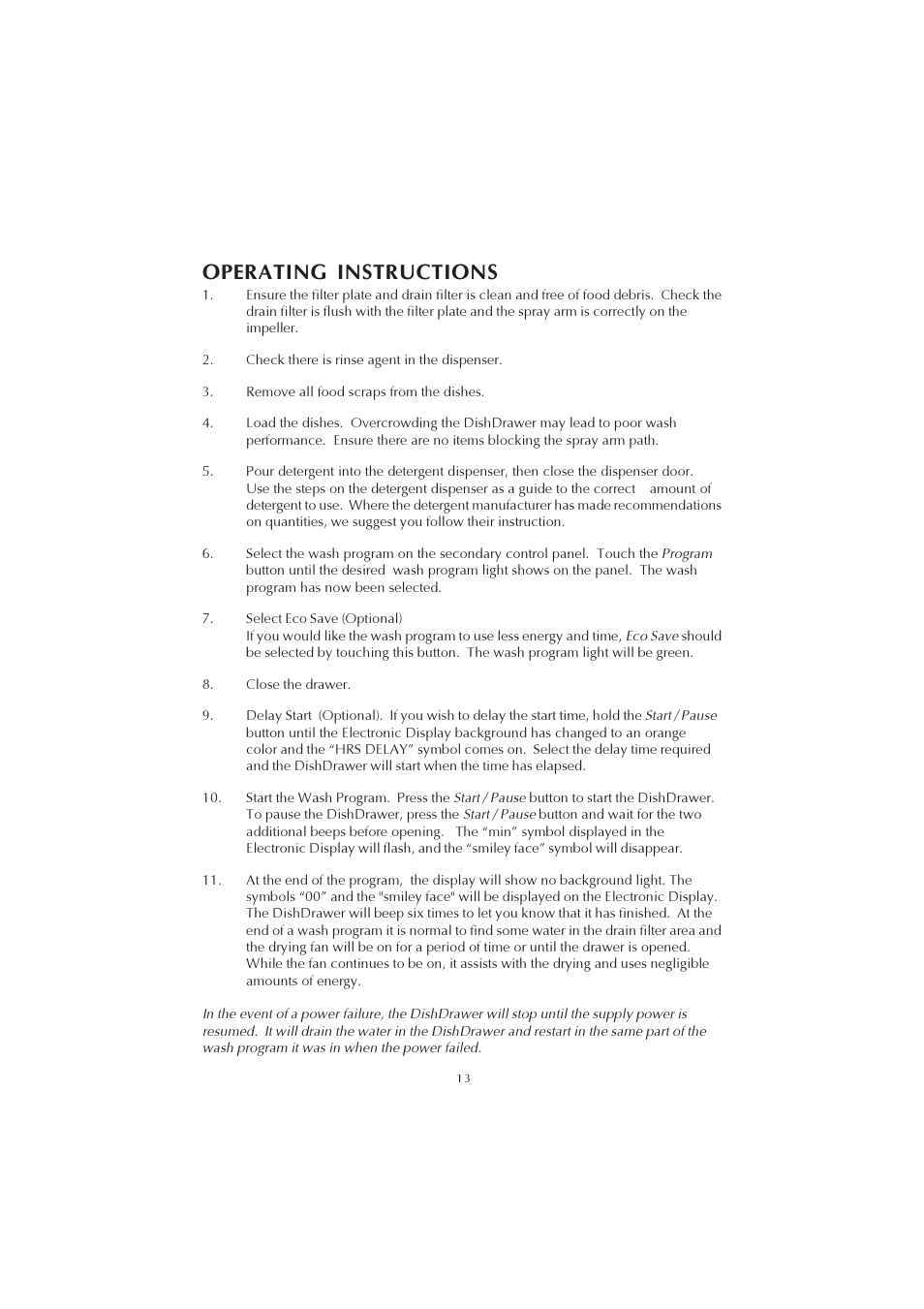 Operating instructions | Fisher & Paykel 525911L User Manual | Page 14 / 37