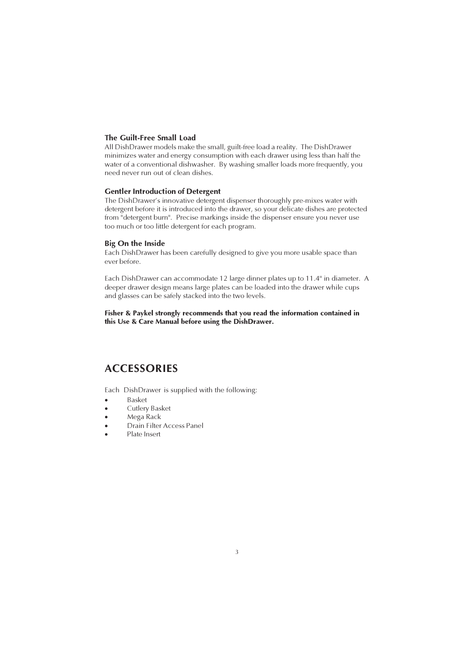 Accessories | Fisher & Paykel 525911L User Manual | Page 4 / 37