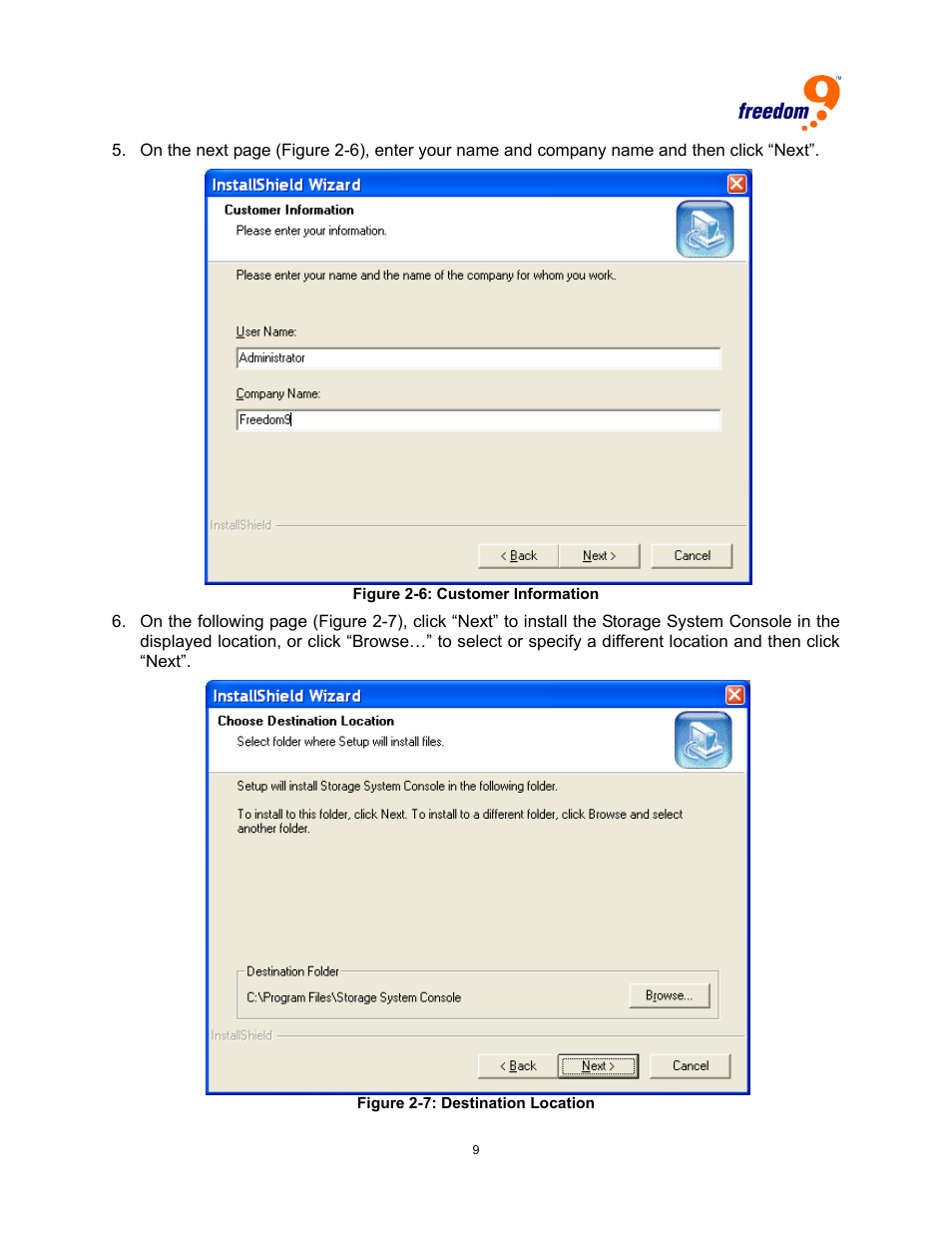 Igure, Ustomer, Nformation | Estination, Ocation | Freedom9 4020 User Manual | Page 16 / 112