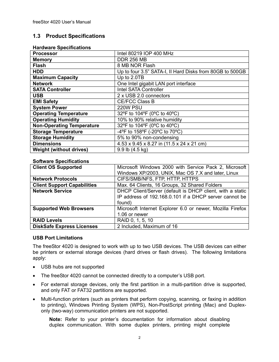Roduct, Pecifications | Freedom9 4020 User Manual | Page 9 / 112