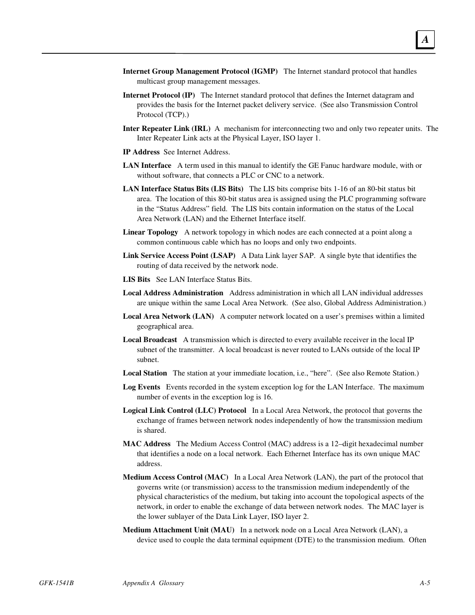 FANUC Robotics America GFK-1541B User Manual | Page 198 / 240