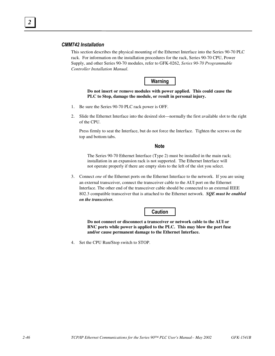 FANUC Robotics America GFK-1541B User Manual | Page 59 / 240