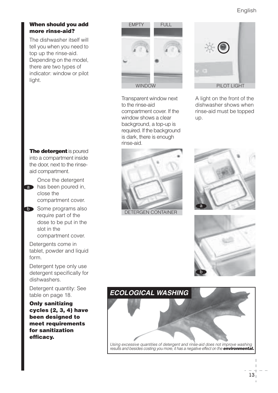 Ecological washing | Fagor America LFA-073 IT User Manual | Page 14 / 78