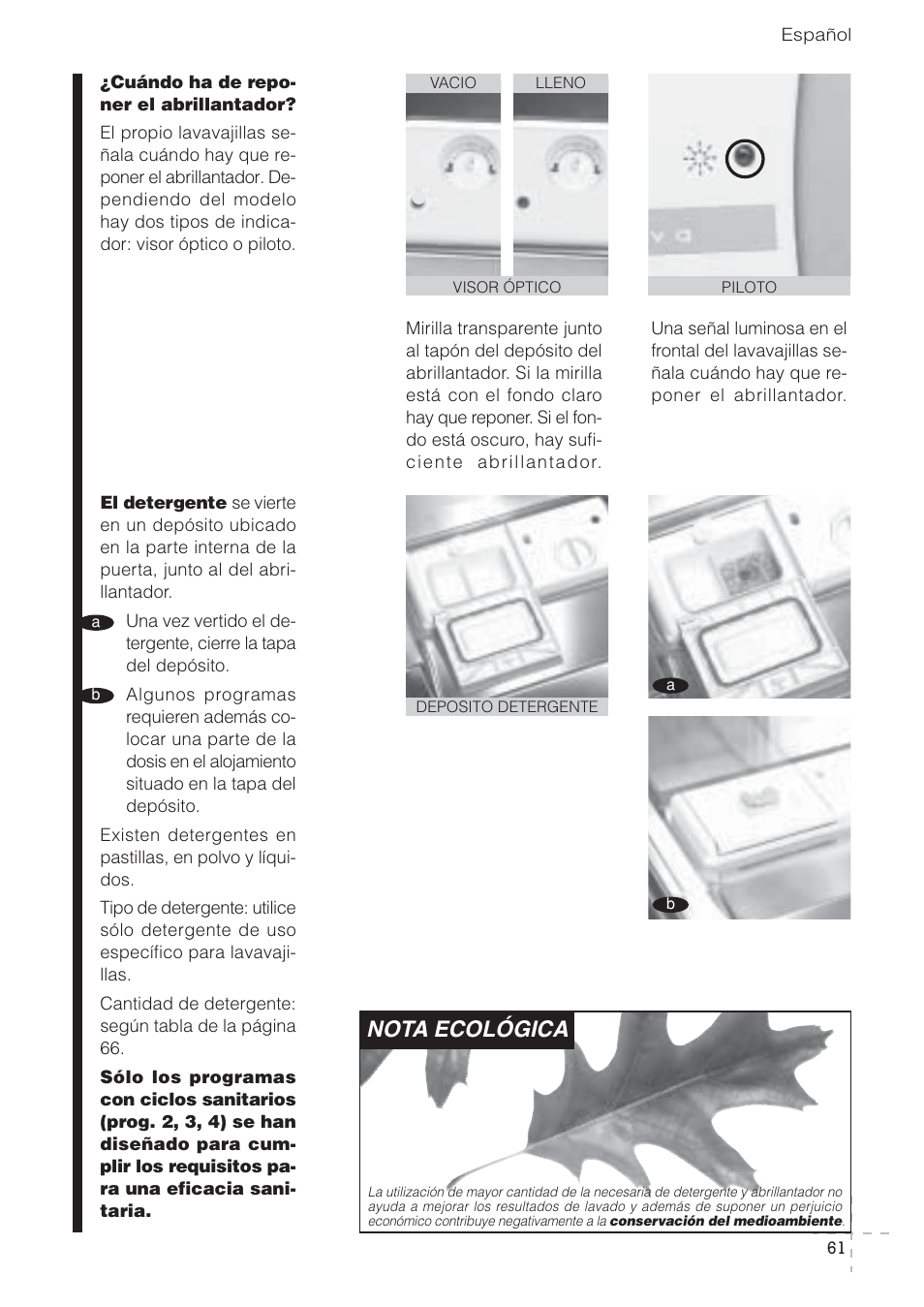 Nota ecológica | Fagor America LFA-073 IT User Manual | Page 62 / 78
