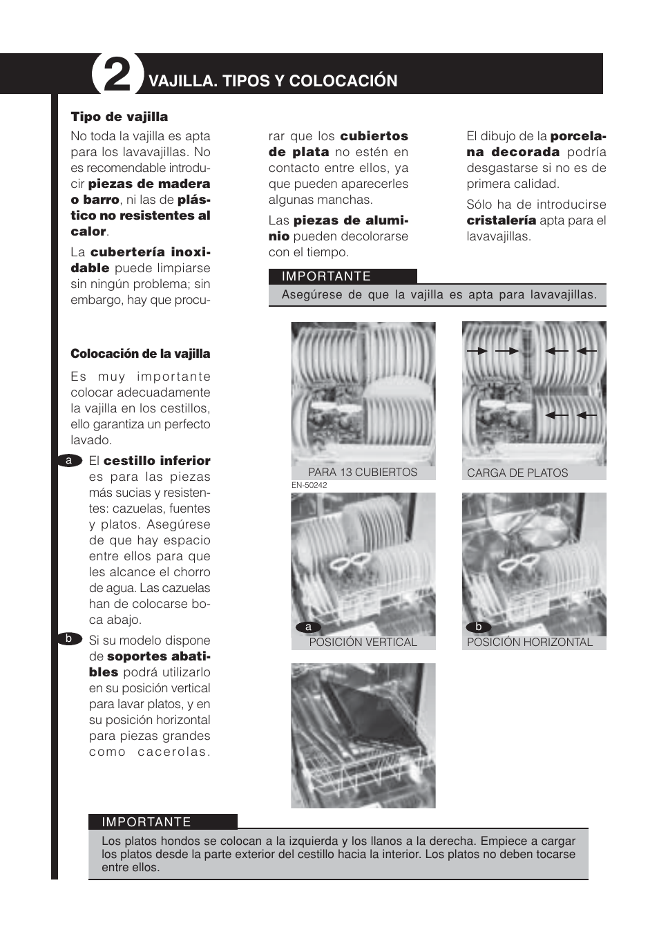 Vajilla. tipos y colocación | Fagor America LFA-073 IT User Manual | Page 63 / 78