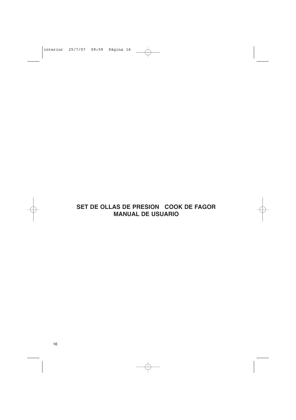 Fagor America uCOOK PRESSURE COOKER SET User Manual | Page 16 / 48