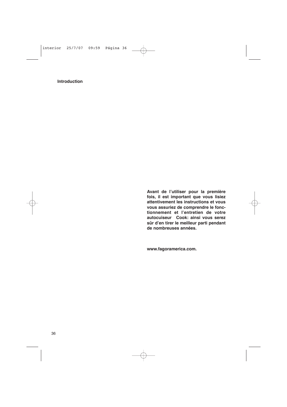 Fagor America uCOOK PRESSURE COOKER SET User Manual | Page 36 / 48