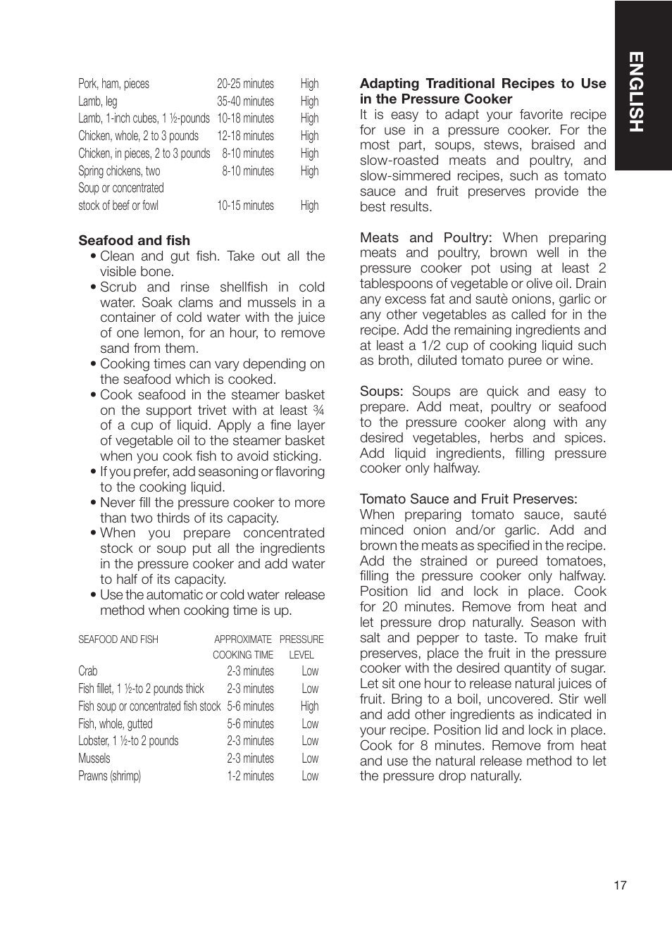 English | Fagor America Electric Pressure Cooker User Manual | Page 17 / 76