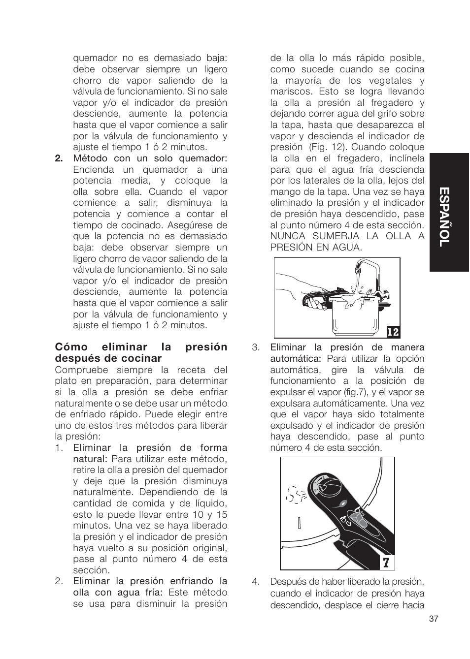 Esp añol | Fagor America Electric Pressure Cooker User Manual | Page 37 / 76