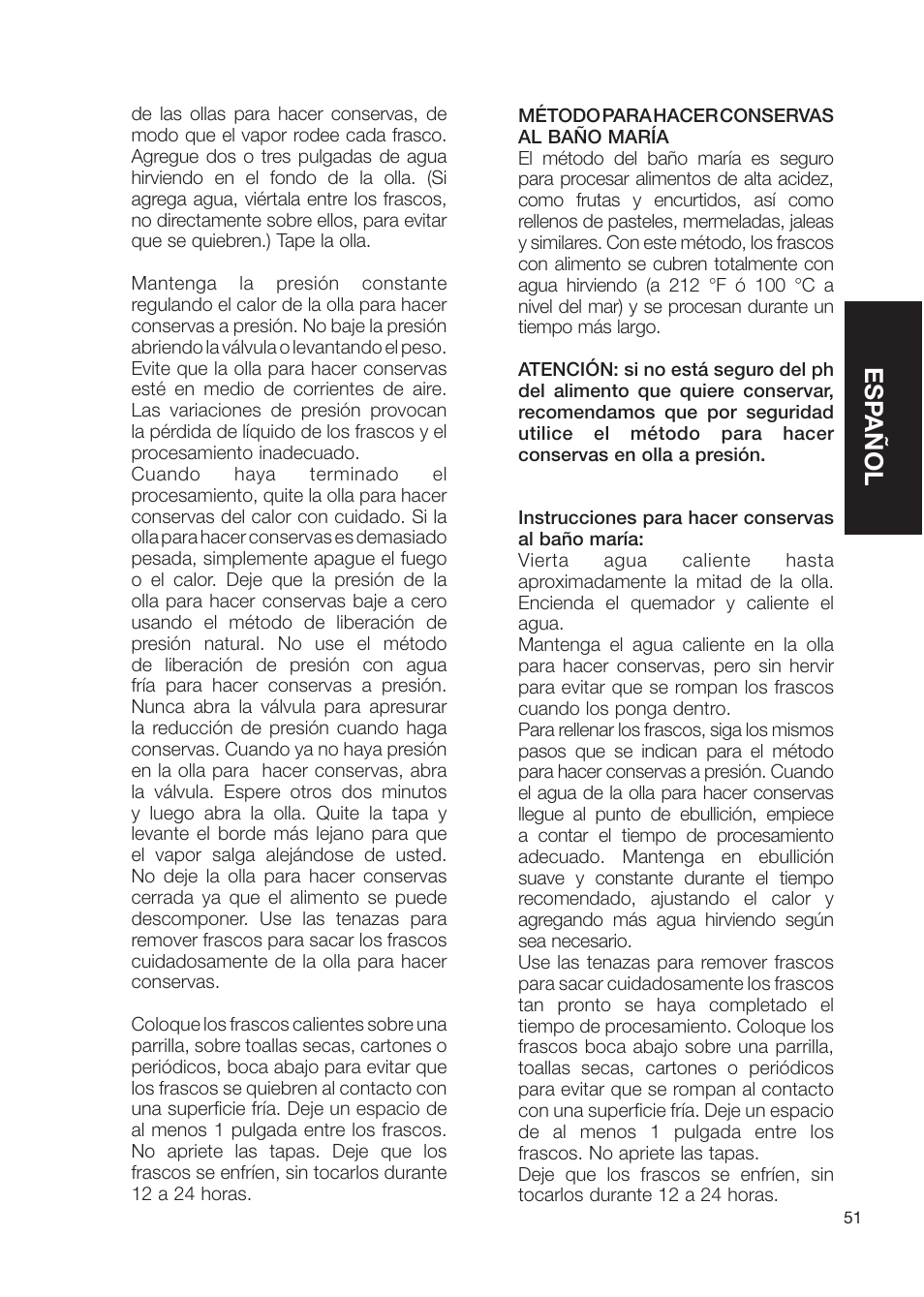 Esp añol | Fagor America Electric Pressure Cooker User Manual | Page 51 / 76