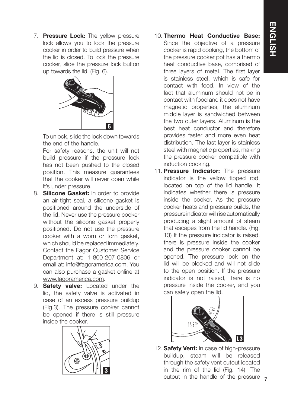 English | Fagor America Electric Pressure Cooker User Manual | Page 7 / 76