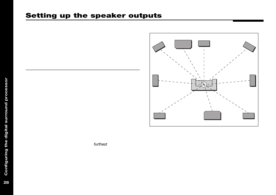 Setting up the speaker outputs, Setting up, Time-aligning | Time-aligning the system | Meridian Audio 565 User Manual | Page 32 / 66