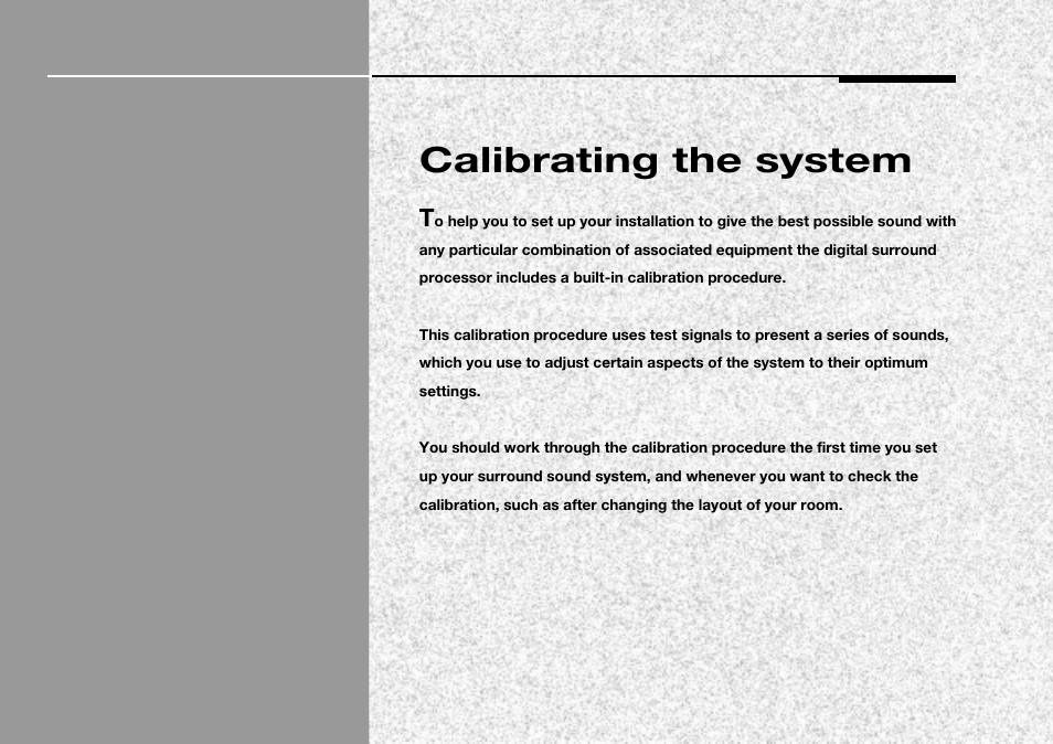 Calibrating the system, Calibration procedure, Calibrating the system 33 | Meridian Audio 565 User Manual | Page 37 / 66