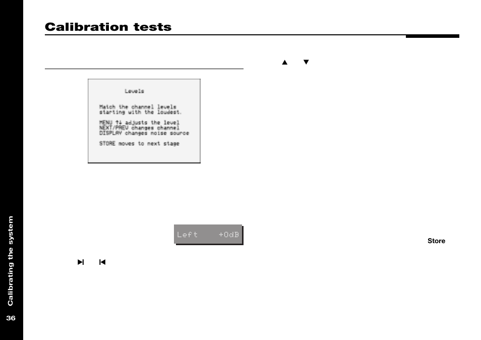 Calibration tests, Levels, Setting levels | Thx level | Meridian Audio 565 User Manual | Page 40 / 66