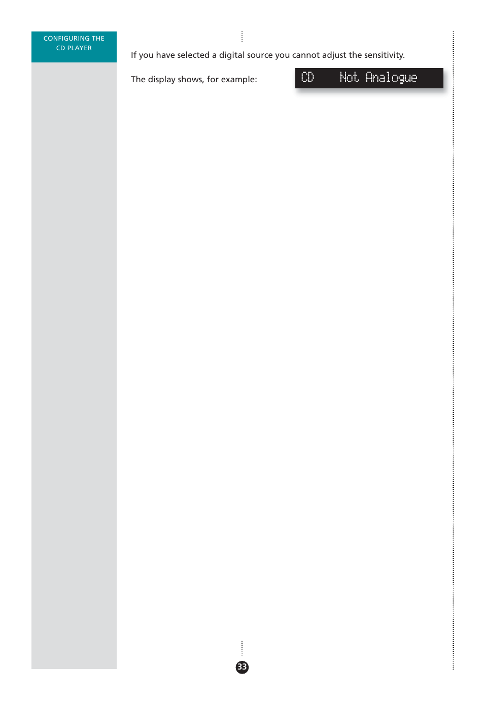 Cd not analogue | Meridian Audio 808 User Manual | Page 38 / 43
