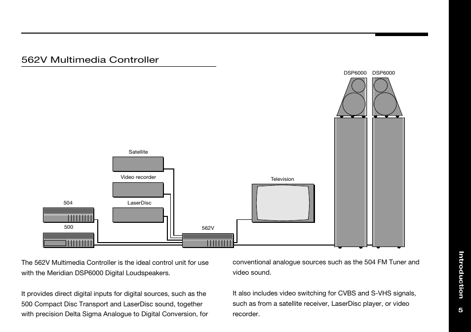 562v multimedia controller, Meridian dsp6000 digital loudspeakers | Meridian Audio 557 User Manual | Page 9 / 22