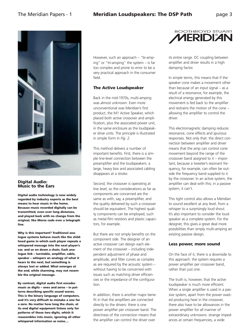 Meridian Audio Speaker User Manual | Page 3 / 10