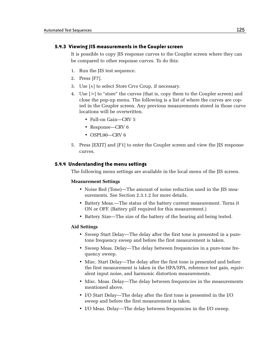 3 viewing jis measurements in the coupler screen, 4 understanding the menu settings | Frye FONIX 7000 User Manual | Page 133 / 216