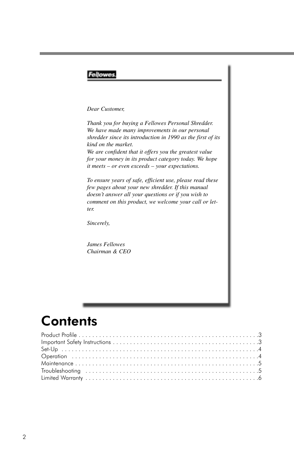 FELLOWES PS-62C User Manual | Page 3 / 21