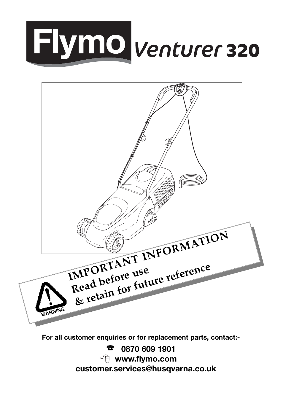 Flymo VENTURER 320 User Manual | 8 pages