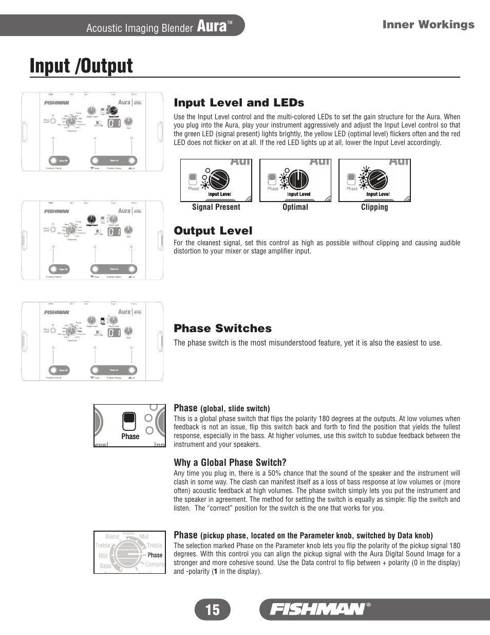 Input /output, Aura | Fishman Aura User Manual | Page 15 / 36