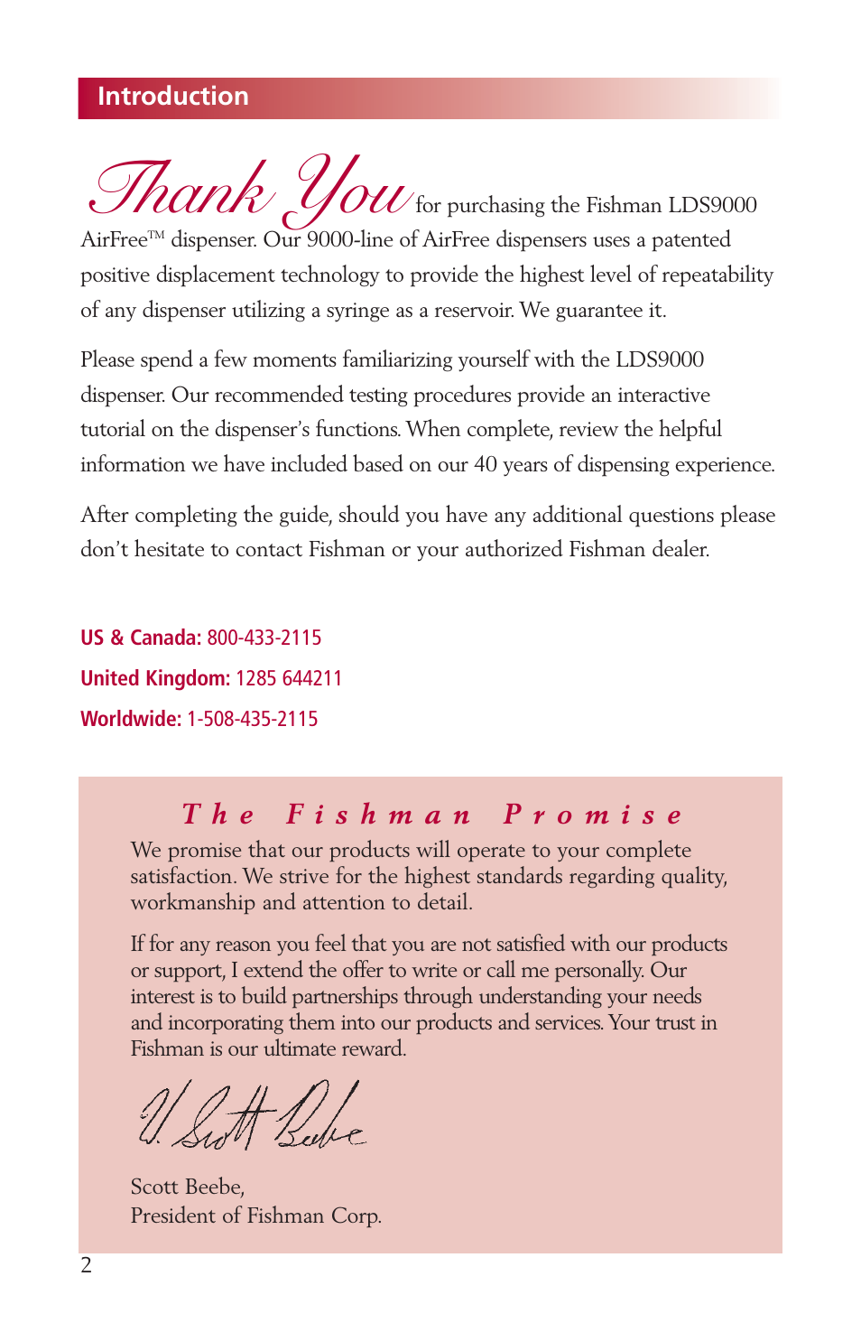 Introduction | Fishman AIRFREE LDS9000 User Manual | Page 2 / 32