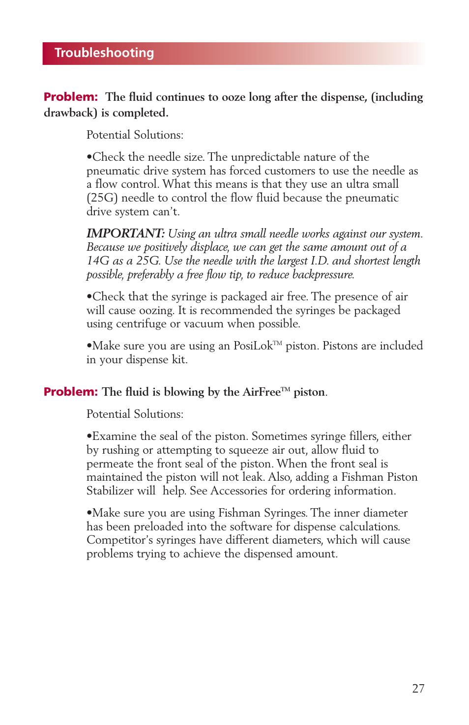 Troubleshooting | Fishman AIRFREE LDS9000 User Manual | Page 27 / 32